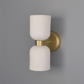 Sakura Matt White Striped Wall Light